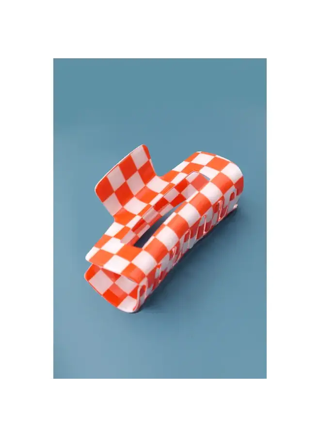 Jumbo Checkered Hair Clip
