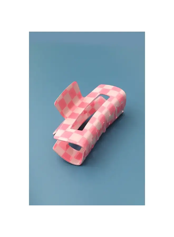 Jumbo Checkered Hair Clip