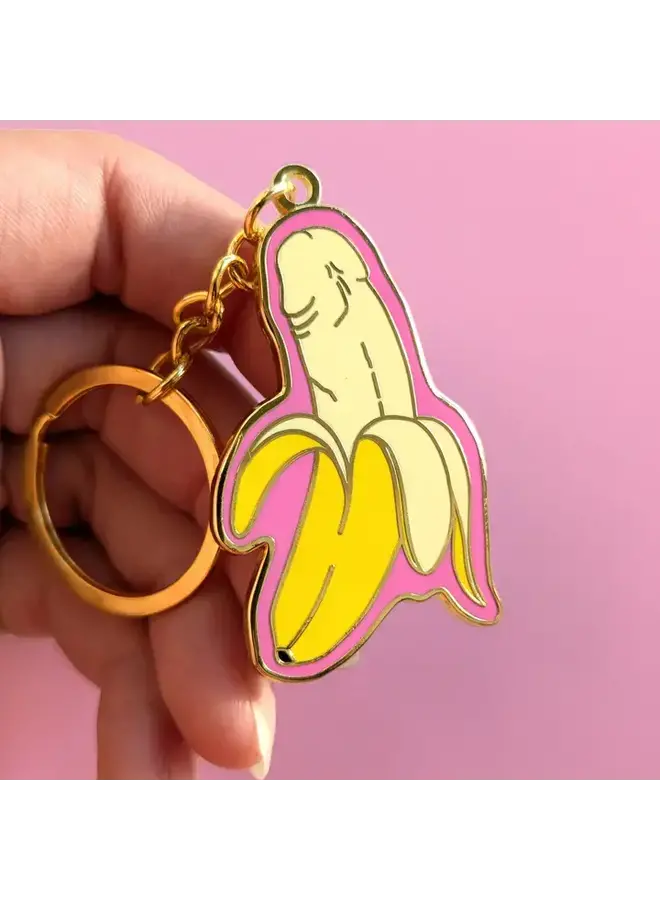 Banana Penis Enamel Keychain