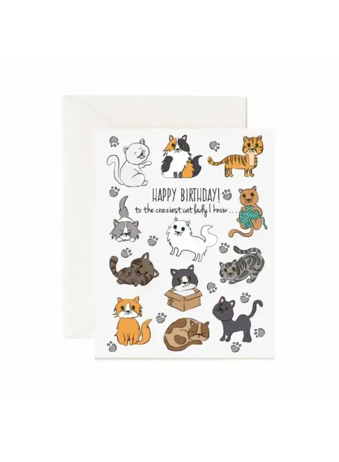 Happy Birthday To the Craziest Cat Lady Card