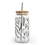 Floral Line Tumbler W Bamboo Lid
