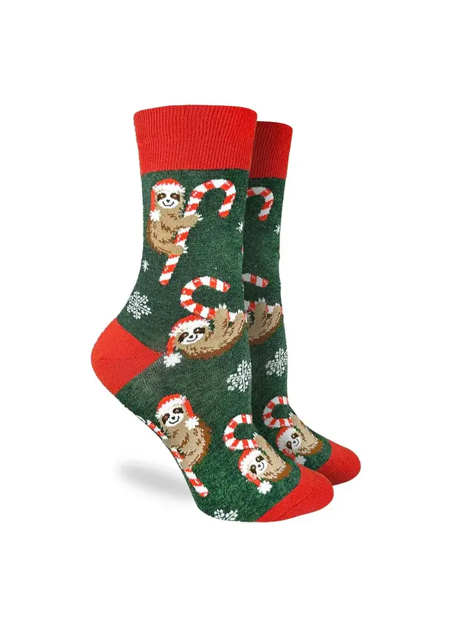 Women's Candy Cane Sloths Socks