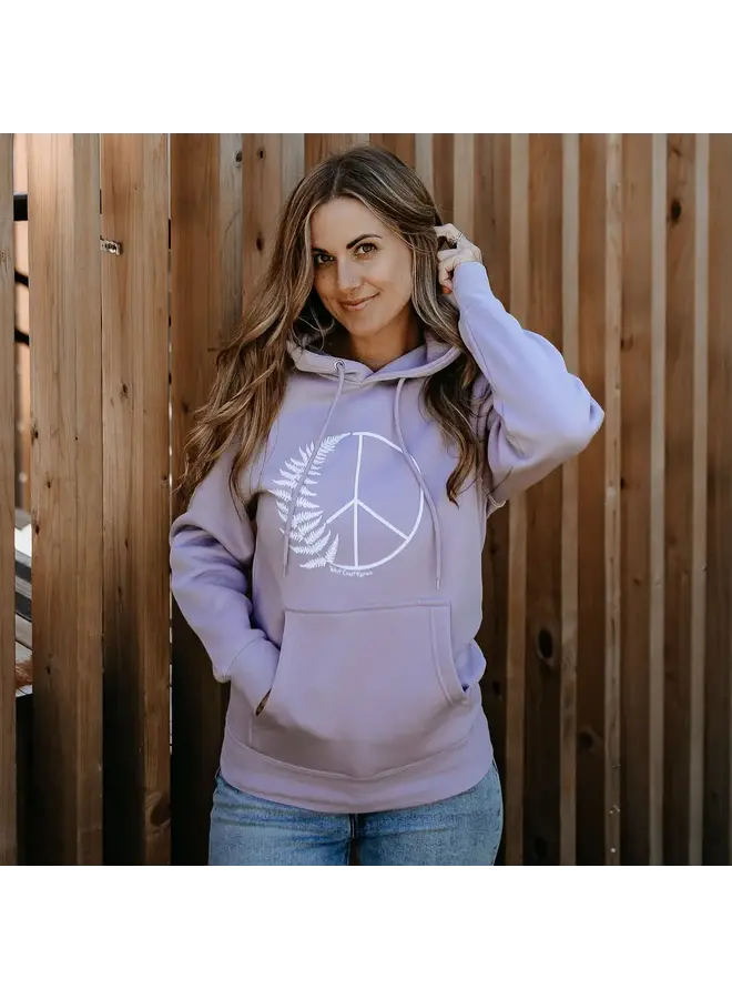 Fern Peace Plush Hoodie In Lilac