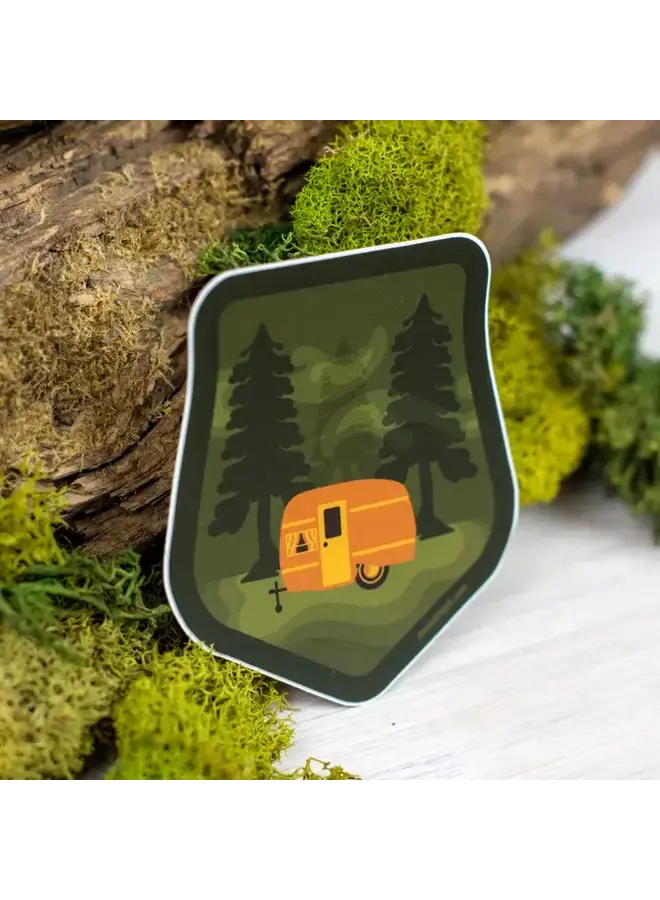Retro Camper Trailer Sticker