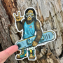 Snowboarding Sasquatch (Colourful) Sticker