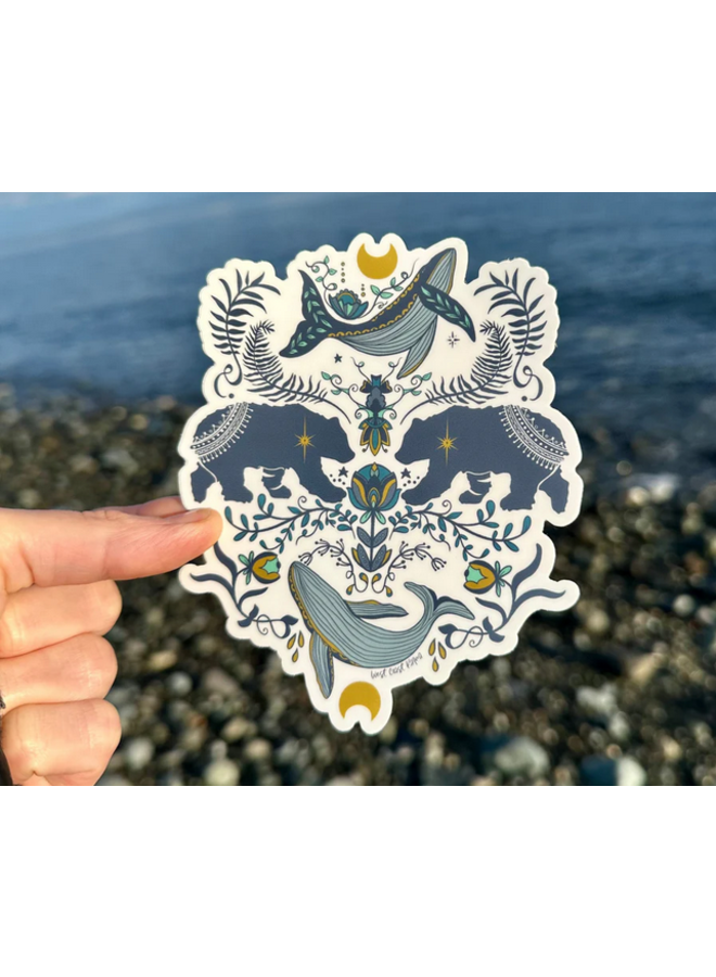 Cottage Bear Colourful Sticker