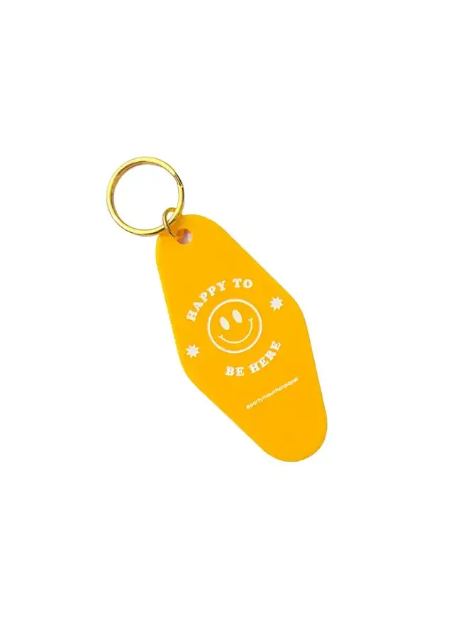 Happy To Be Here Motel Tag Keychain