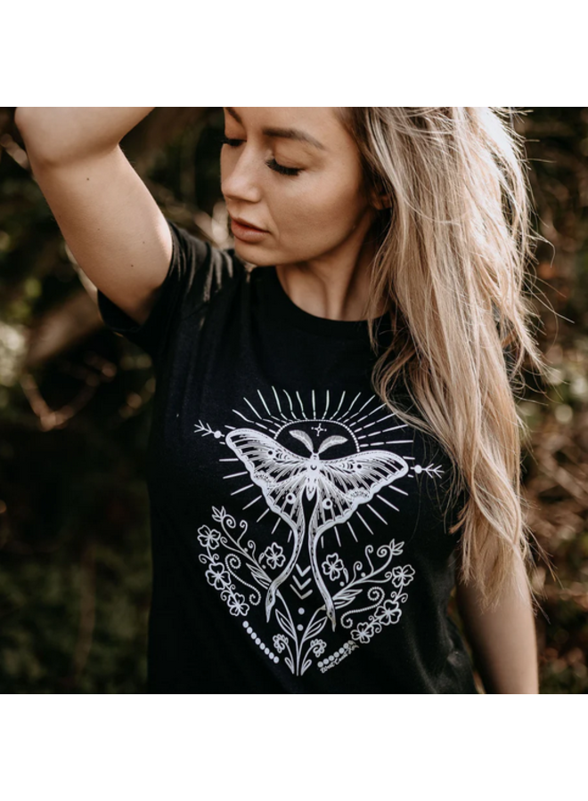 Luna Folk Art Relaxed Fit Tee in Black
