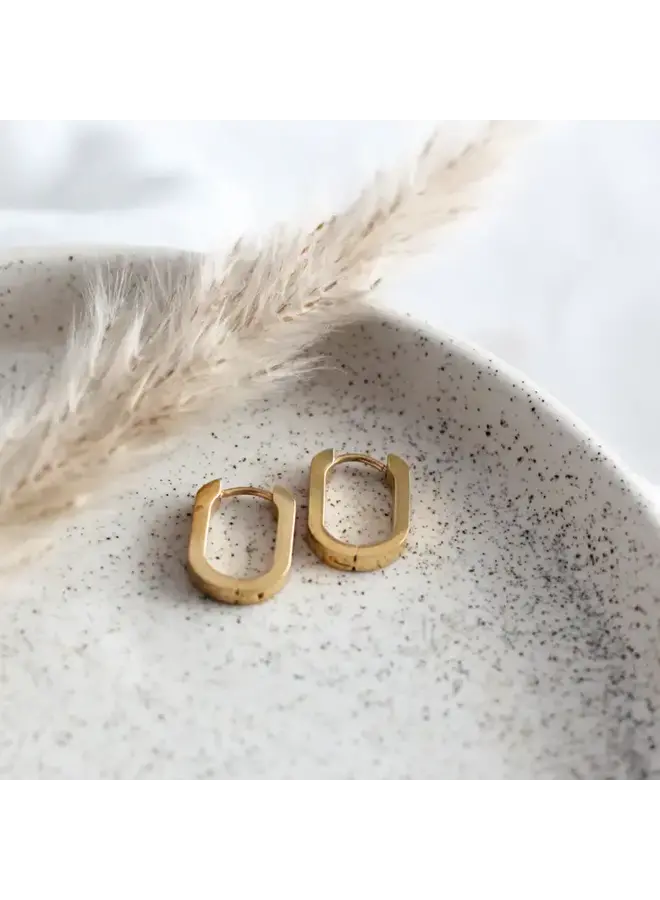 Oval Huggie Hoops