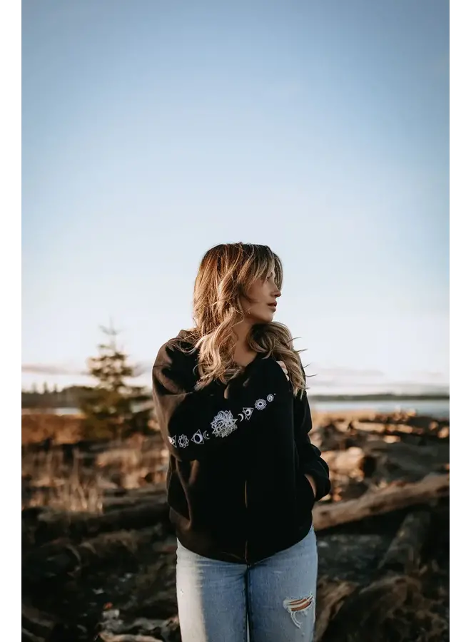 Luna Moth + Lotus Chakra Womens Zip Up Hoodie