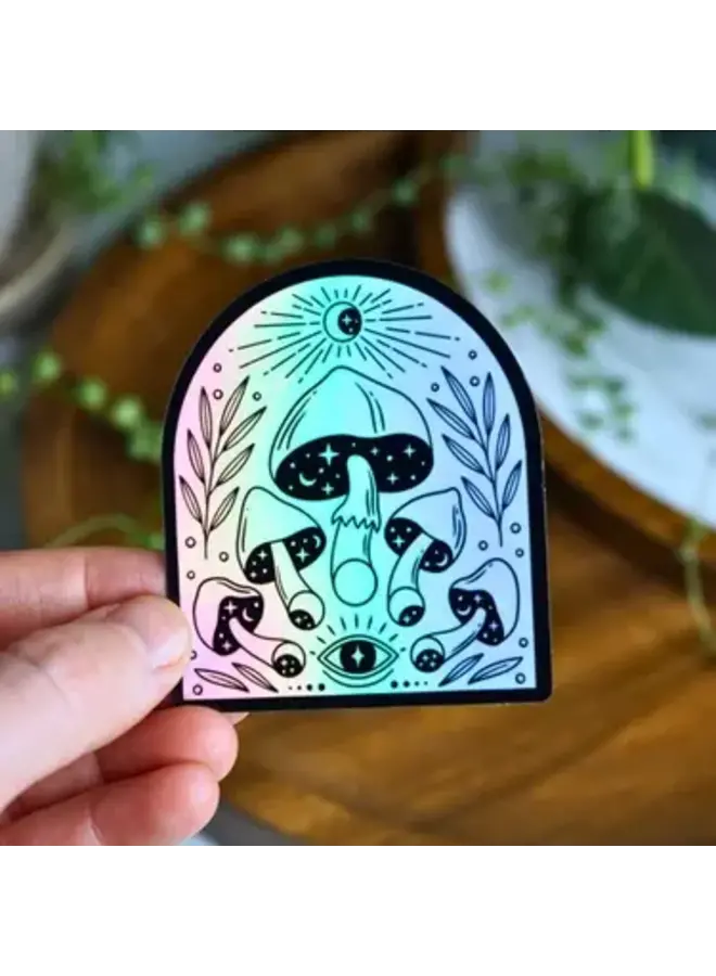 Holographic Mushroom Sticker