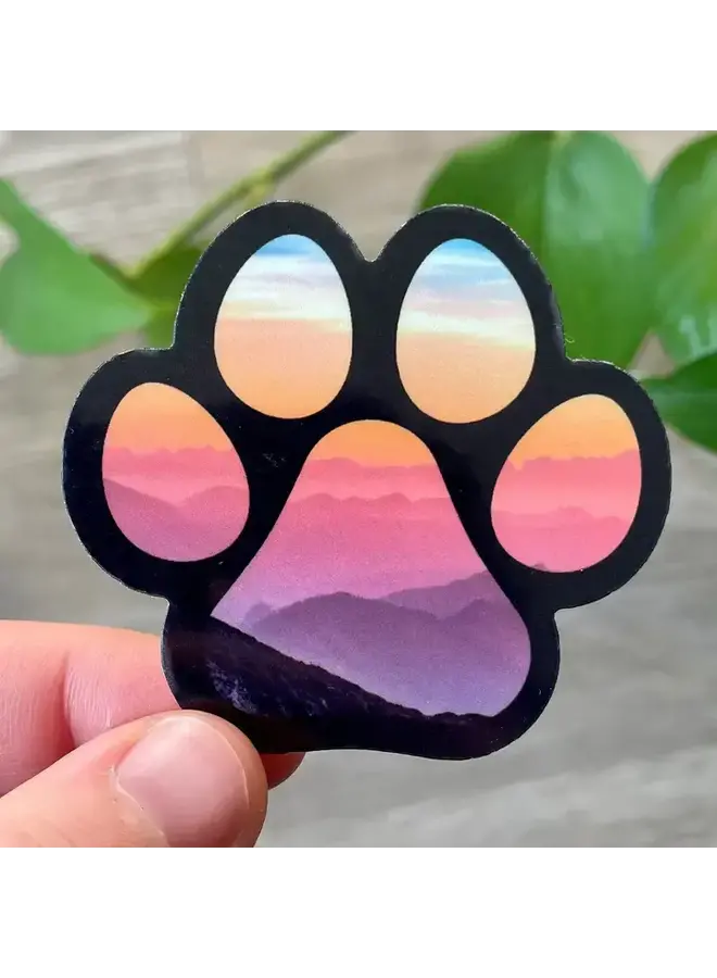 Sunset Paw Print Sticker