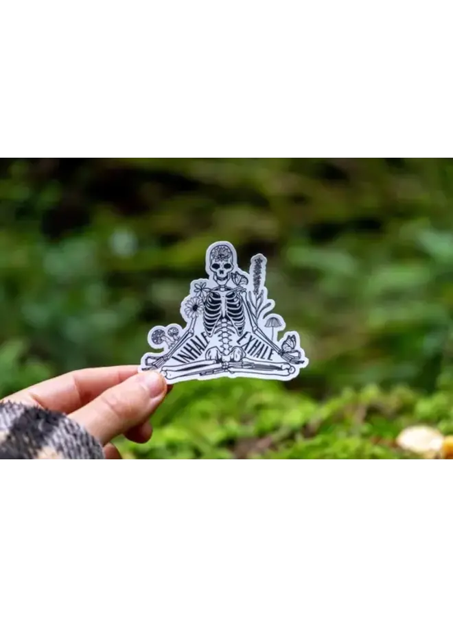 Meditating Skeleton Sticker