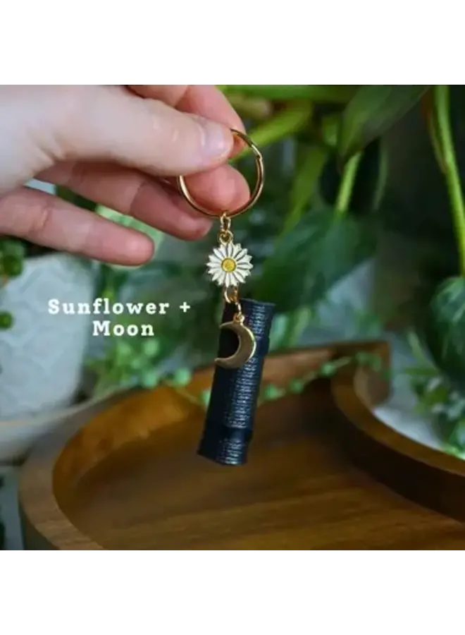 Mini Yoga Mat Keychain (Sunflower Moon)