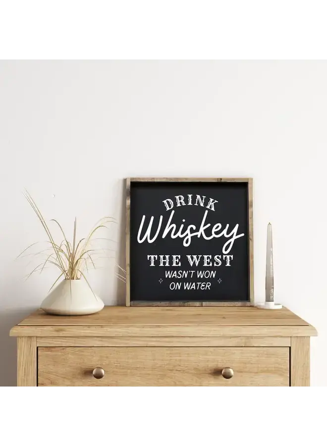 Drink Whiskey Wood Sign