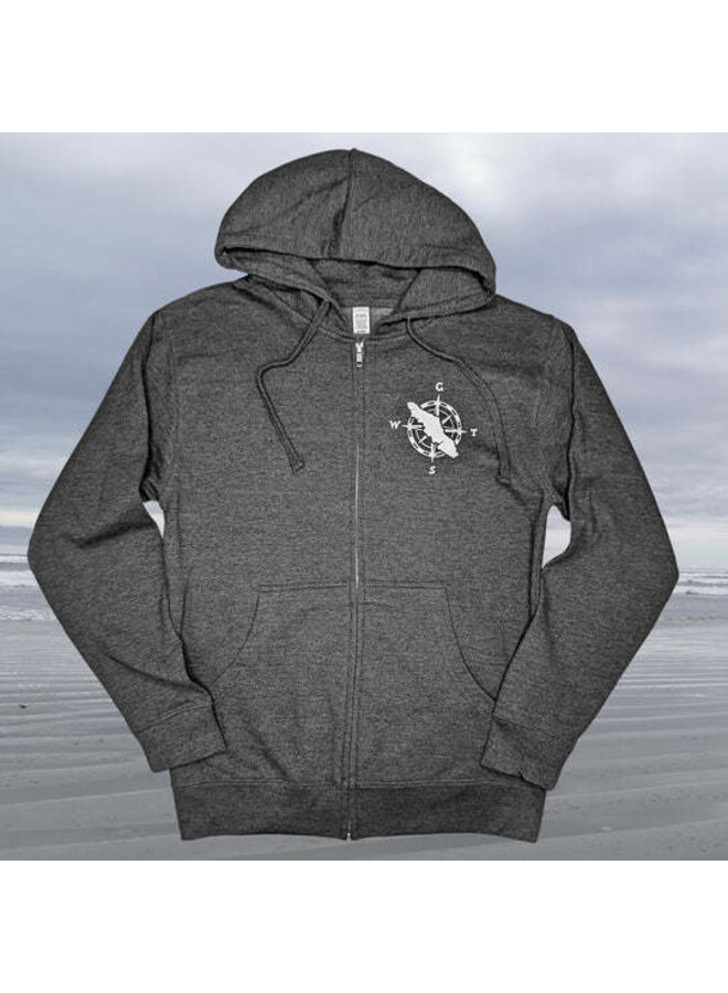 Van Isle Map Zip Up Unisex Hoodie