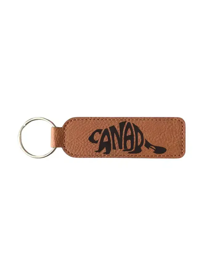 Canada Beaver Keychain Rawhide