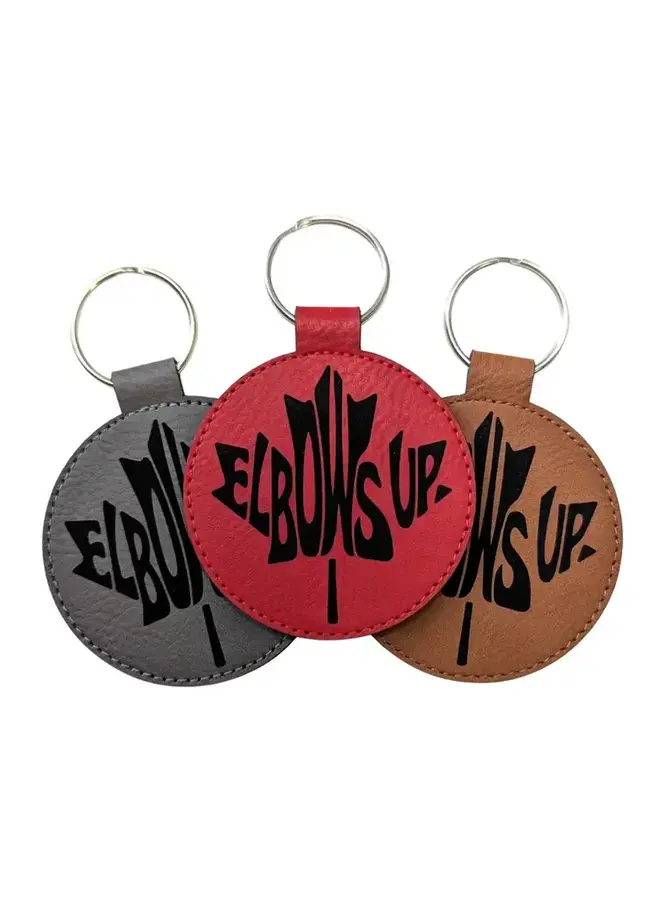 Elbows up Canada Keychain Rawhide