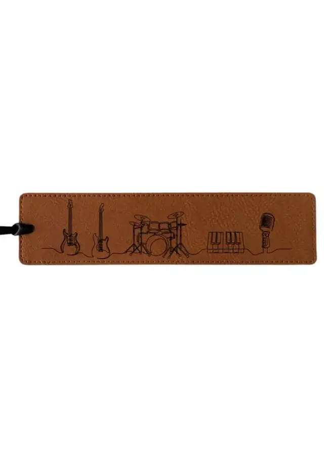 Music Line Art Bookmark Rustic/Gold