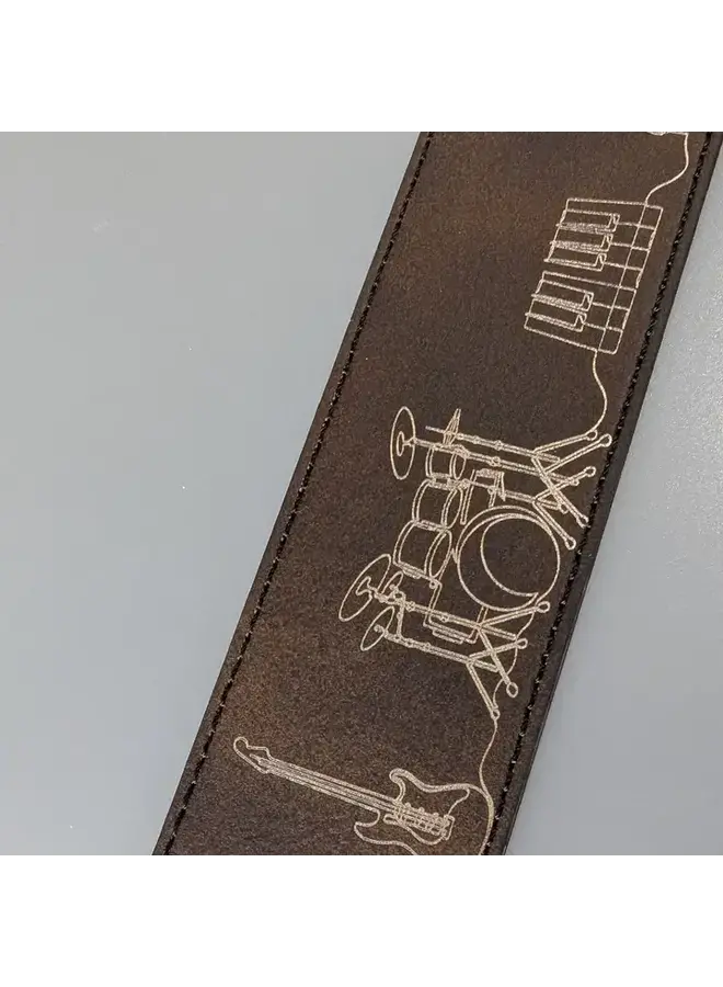 Music Line Art Bookmark Rustic/Gold