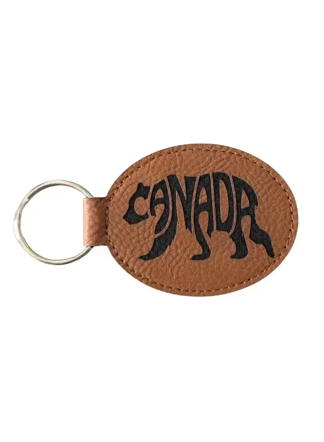 Canada Bear Keychain Rawhide