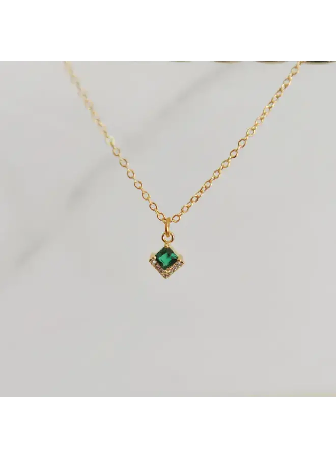 Jessa Tiny Emerald Charm Necklace