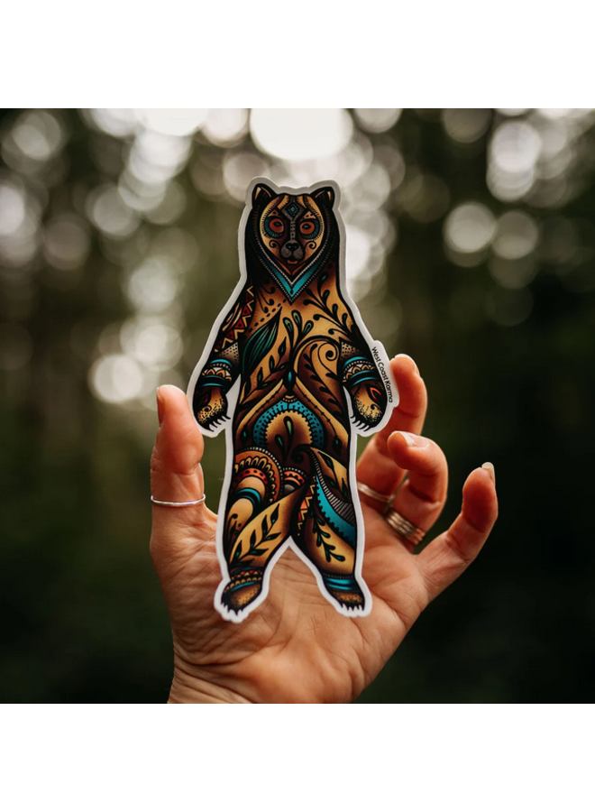 Colourful Standing Bear Sticker