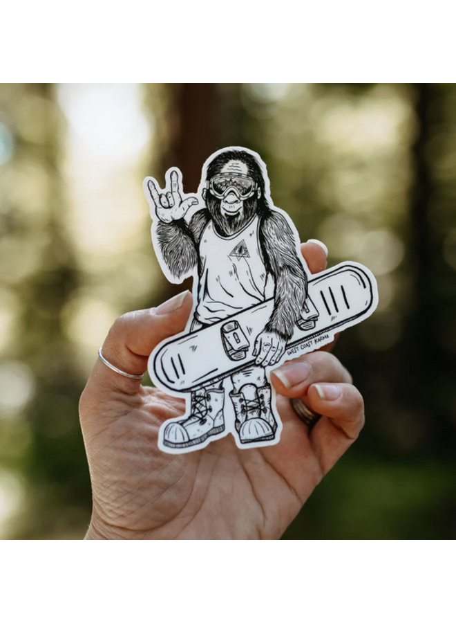 Snowboarding Sasquatch Sticker