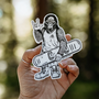 Snowboarding Sasquatch Sticker