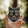 Colourful Forest Wolf Sticker