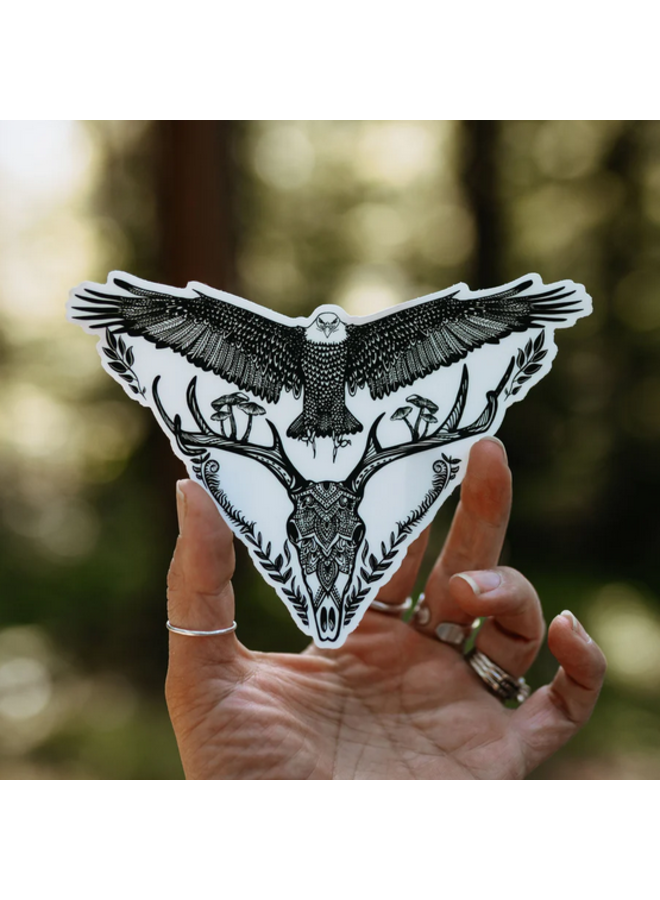 Eagle Deer Skull Sticker