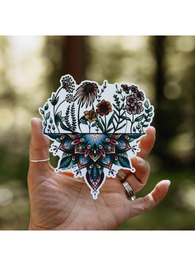 Wildflower Mandala Colourful Sticker