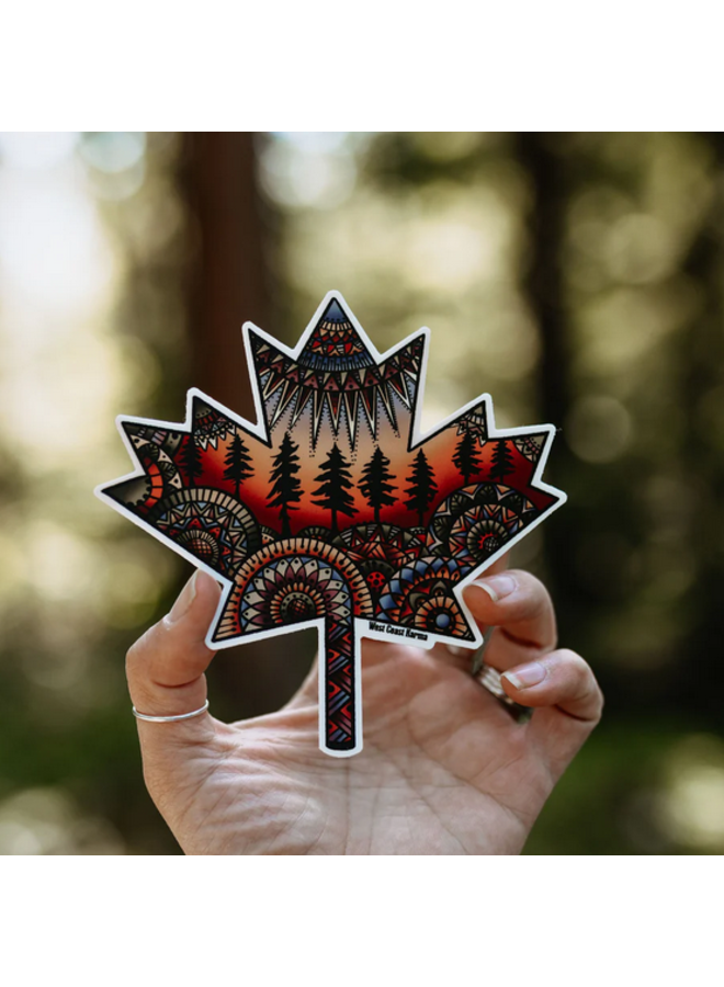 Nature Canadian Maple Leaf Colourful Sticker