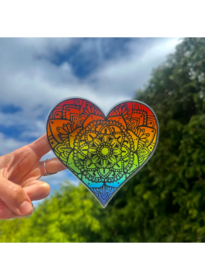 Rainbow Heart Pride Car Decal
