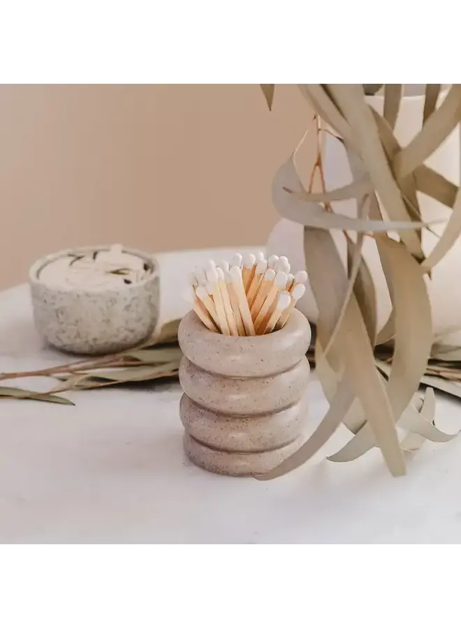 Speckled Grey Ceramic Match Pot
