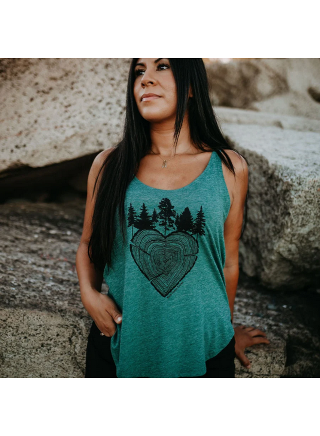 Tree Ring Heart Festival Tank in Royal Pine