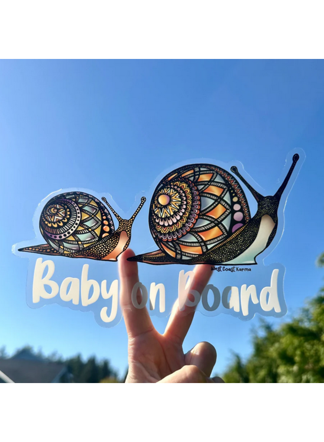 Colourful Snails Baby On Board Car Decal