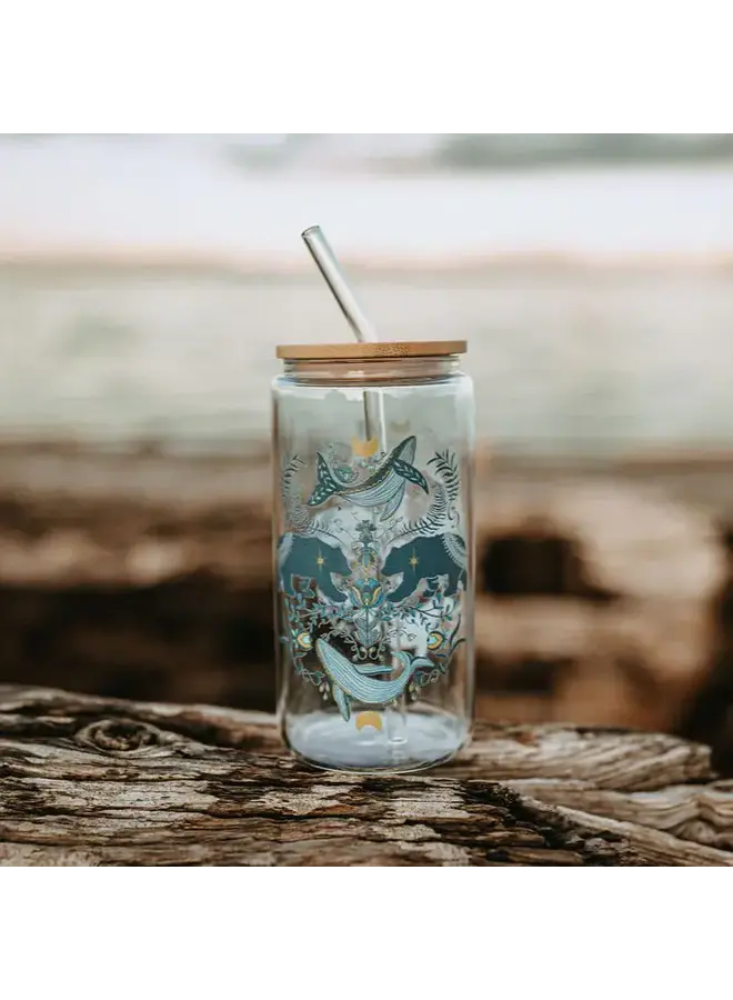 Cottage Bear Glass Tumbler