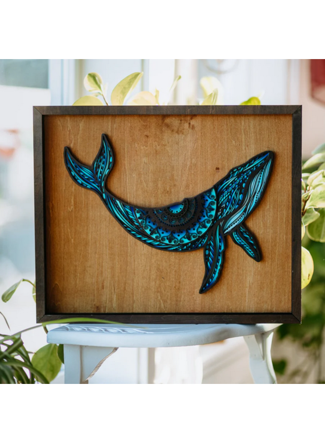 Humpback Whale 3D Wood Art