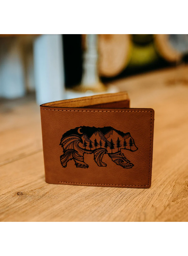 Engraved Nature Bear Wallet