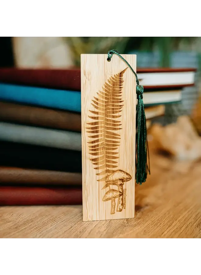 Mushroom Fern Bamboo Bookmark