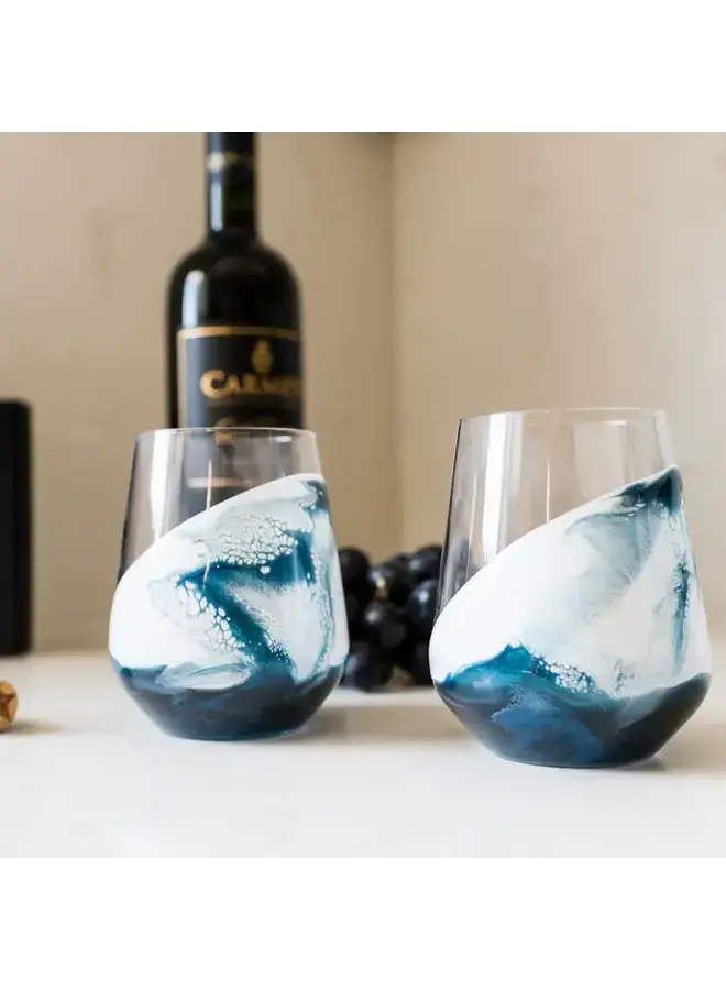 Resin Accented Wine Glass 2 Pack