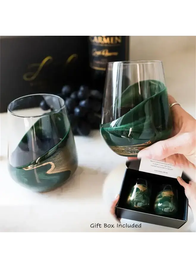 Resin Accented Wine Glass 2 Pack