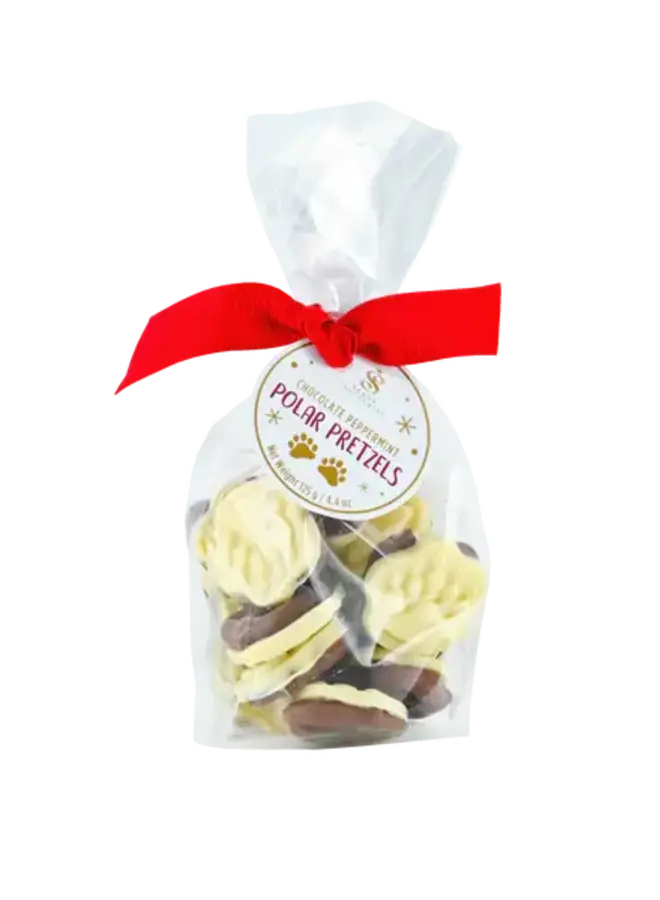 Peppermint Polar Paw Pretzels Bag 125g