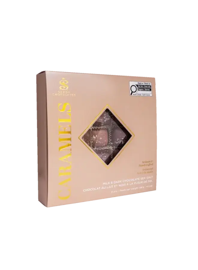 Milk & Dark Chocolate Sea Salt Caramels Box (9 pcs.) 126g