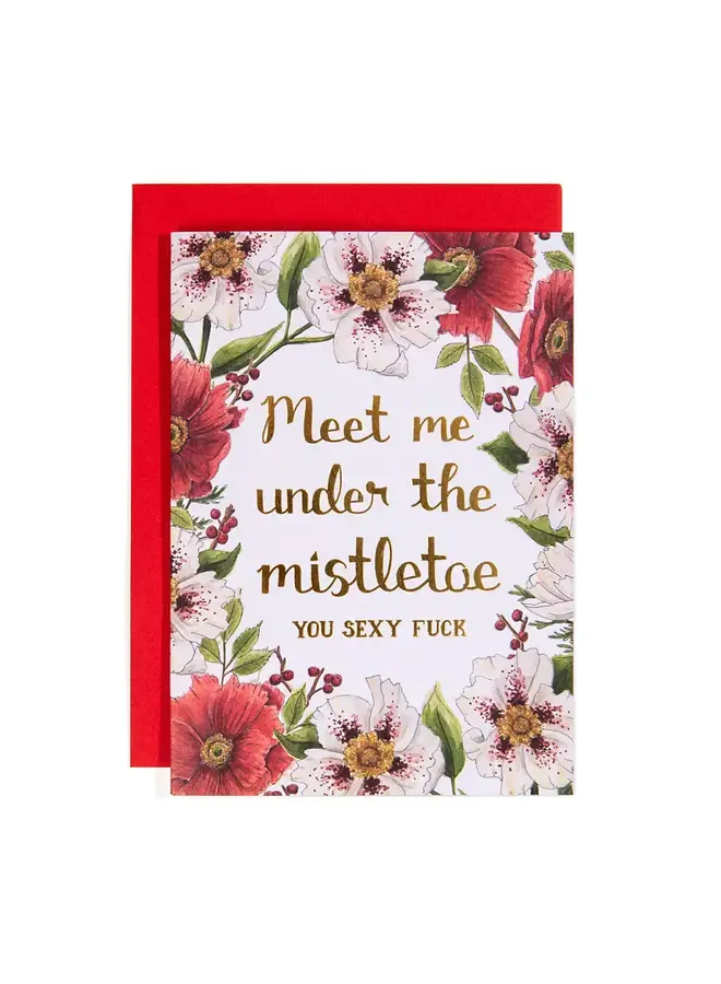 Meet Me Under the Mistletoe You Sexy Fuck Card