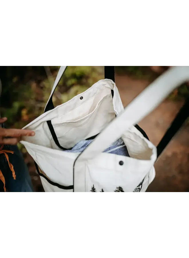 Heart Tree Round Large Canvas Tote