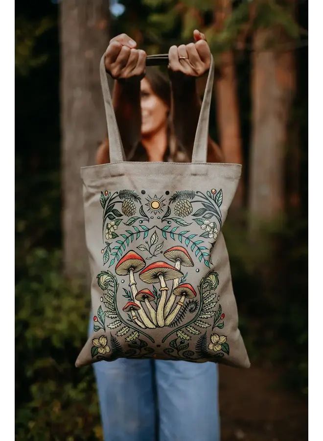Cottage Mushroom Canvas Cotton Tote