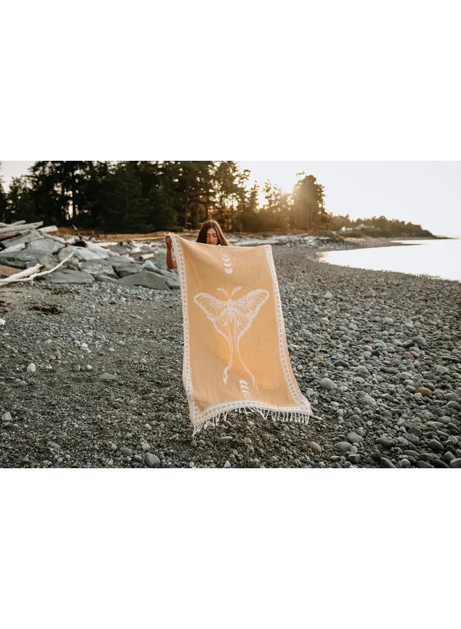 Golden Moon Moth 100% Cotton Turkish Towel
