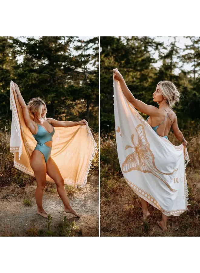 Golden Moon Moth 100% Cotton Turkish Towel